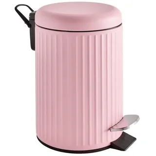 Next Mülleimer Gerippter 3-Liter-Treteimer mit Softclose-Deckel rosa