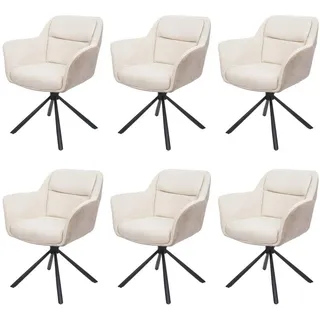 MCW Esszimmerstuhl K33 Kunstleder creme 6er Set