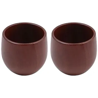 2 Stück ZONADAH Bauchbecher aus Holz, 100 ml, Wasserbecher, Verbrühschutz-Trinkbecher für Tee, Kaffee, Wein, Whiskey, japanische Holzbecher für Küche, Zuhause, Büro, Restaurant