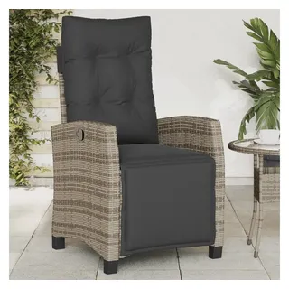 vidaXL Gartensessel 58,4 x 69,7 x 93 cm grau mit Fußteil