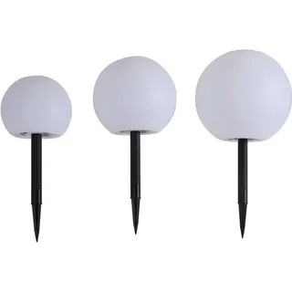 LINDBY Solarleuchte Kunststoff 20 cm 3er Set weiß