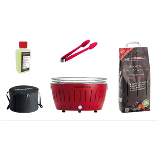 LotusGrill XL Starter-Set XL Grill Feuerrot mit USB-Anschluß
