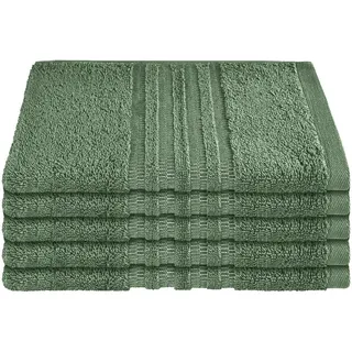 SCHIESSER Milano Handtuchset 5-tlg. Dunkelgrün