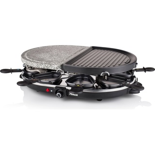 Princess 162710 Raclette 8 Oval Stone & Grill Party, Racletteofen, Schwarz
