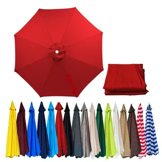 ESOYAWE Sonnenschirm Bespannung Für Terrassenschirm Ersatzbezug Ø 2m 2.5 2.7 3m 3,5m 4m Rund, Polyester UV-Schutz Wasserdicht Stoffbezug, Für 6/8 Streben Garten Strand Sonnenschirm(Red,8ribs/2m)