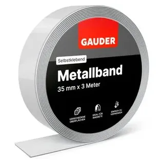 Gauder Metallband, selbstklebend, 1mm Stärke, 35 mm x 3 m