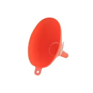 Huenersdorff Trichter, mit Entlüftungsrippe und Edelstahl-Sieb, Polyethylen (HD-PE), 660 ml, rot