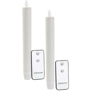 Britesta LED-Stabkerze mit beweglicher Flamme und Fernbedienung, weiß, 2er-Set