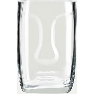 Gesichts-Vase aus Glas - H 20cm Weiß