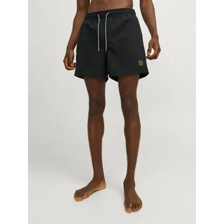 Jack & Jones Badeshorts JPSTFIJI JJSWIM SOLID SN LY gut geschnittene Schwimm-Shorts für den Strand aus recyceltem Garn schwarz L