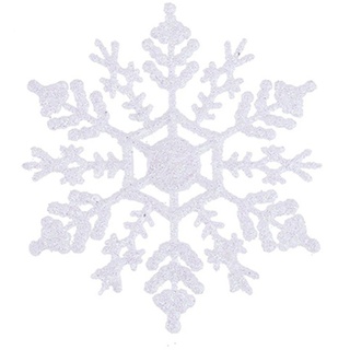 6 stück packung Glitzer Schneeflocke Weihnachtsbaum Wandbehang Dekorationen (weiß)