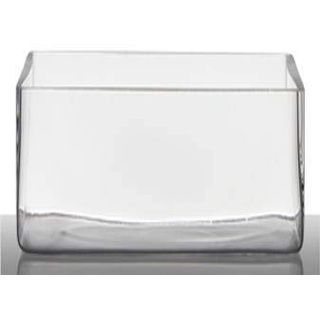INNA-Glas Tischlicht Glas MIRJA, Quader - rechteckig, klar, 25x10x15cm - Glaswürfel - Blumenvase