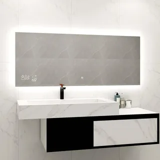Heidenfeld Spiegel Infrarotheizung | HF-HS200 mit Touchpanel - 10 JAHRE GARANTIE - 500 Watt - 120 x 60 cm - WiFi Badspiegel - Badezimmerspiegel - Infrarot Heizung Spiegel - Wandheizung