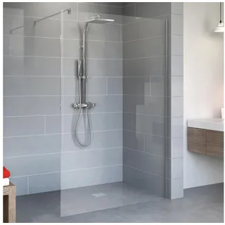 Schulte Duschwand zum Kleben Alexa Style 2.0, 6mm Esg Klar hell, Profilfarbe: Chromoptik, Größe: 120 x 190 cm, -