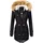 Damen Wintermantel Warmer Parka lang mit Kapuze schwarz Gr XL XL