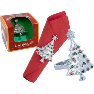 Serviettenring mit Weihnachtsbaummotiv, Silber