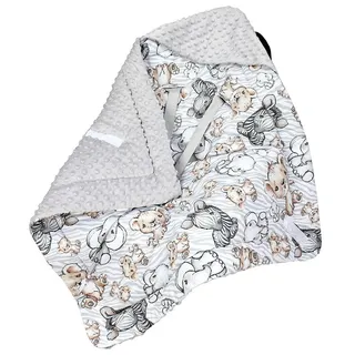 Einschlagdecke Baby Winter Einschlagdecke für Babyschale Wattiert Minky, TupTam grau