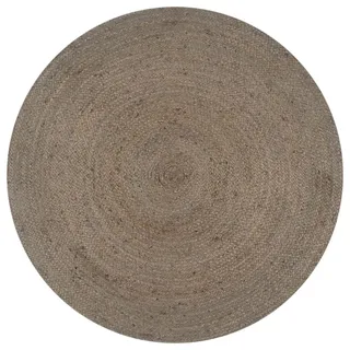 vidaXL Jute Handwebteppich Ø 150 cm Grau