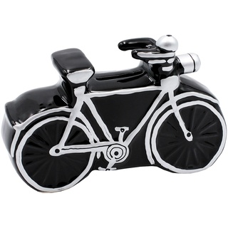 Spardose - Fahrrad/Bike - E-Bike - 11 cm - stabile Sparbüchse aus Porzellan/Keramik - Sparschwein - für Kinder & Erwachsene/Fahrradtour - Fahrradrei..