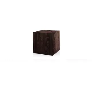 DECOKTIVO Holzständer, Holzblock, Baumstamm Deko, Bodenwindlicht Säule, Blumensäule Holz, Dekosäule, Stabil und Langlebig, Schwarz, 40x40x40 cm