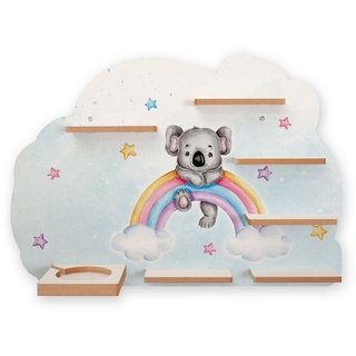 Kreative Feder Wandregal MUSIKBOX-REGAL Koala & Regenbogen, für TONIE-BOX und TONIES inkl. 40 Metallplättchen blau