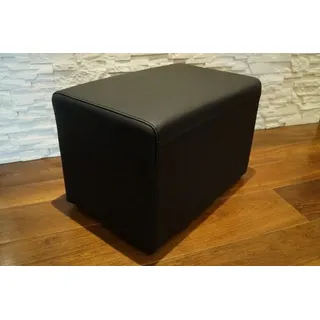 Schwarz Echtleder Hocker Sitzhocker Leder Sitzwürfel 60x40x40 Würfel Lederhocker