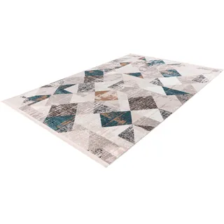 Teppich HOME AFFAIRE "Samuel" Teppiche Gr. B/L: 200 cm x 300 cm, 12 mm, 1 St., grau (grau, blau) Esszimmerteppiche Vintage Design, Wohnzimmer