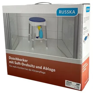 Eschenbach Duschhocker mit Soft-Drehsitz und Ablage blau