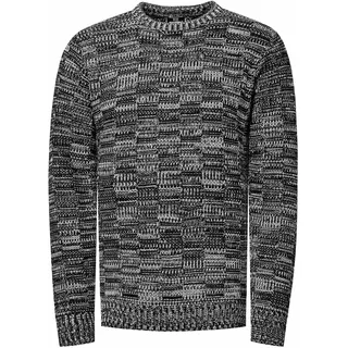 Rusty Neal Herren Pullover Schwerer Grobstrickpullover mit Rundhals-Ausschnitt im Streetwear Kontrast Block-Design S - 3XL 438 - L