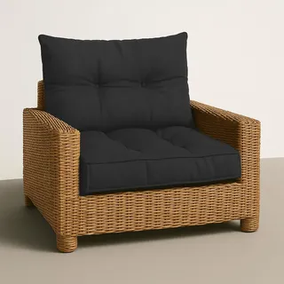 Amazinggirl Polster für Gartenmöbel Sitzpolster 60x60 cm - Lounge Kissen Outdoor Polster Balkon und Gartenmöbel-Kissen Loungekissen Gartenpolster Auflagen für Rattanmöbel Graphit