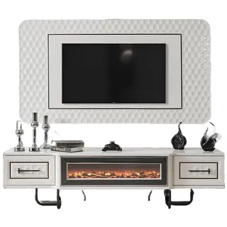 JVmoebel Sideboard Kamin Sideboard Fernseher Ständer rtv Kommode 2tlg., Made in Europa weiß