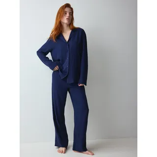 Triumph Amourette Jacquard Pyjama Set Blau 44