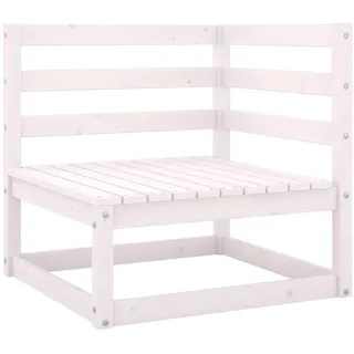 vidaXL Garten-Ecksofas 2-tlg. Loungeset weiß