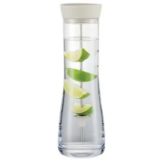 BLOMUS Wasserkaraffe -DRIWA- aus Glas, 1 Liter, Glaskaraffe, Moonbeam, Tropffreies Ausgießen beige