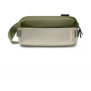 tomtoc Explorer-T21 Umhängetasche Herren 3L, EDC Sling Bag Herren Brusttasche Bauchtasche aus ballistischem Nylon, passend für iPad mini 7 Switch 2, spritzwassergeschützt für Reise Alltag, Oliv Grün