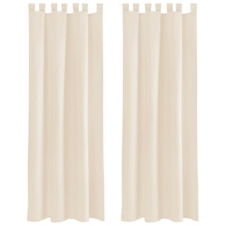 BestLivings Schlaufenschal Dekoschal 2er Pack Komplett Set, Vorhang Gardine Blickdicht Ellen - beige Größe: 140x145cm