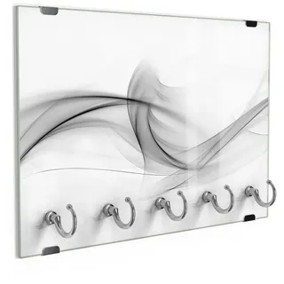 DEQORI Schlüsselbrett 'Rauchige Nebelschwaden', (1 St), Schlüsselhalter Schlüssel Haken Schlüsselboard modern Schlüsselleiste schwarz