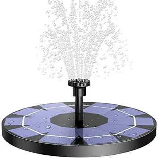 Solarbrunnen für Draussen 3.0W, Solar Springbrunnen für Außen Eingebaute 1200 mAh Akku Teichpumpe Solar mit 10 Effekte Schwimmender Fontäne Pum...