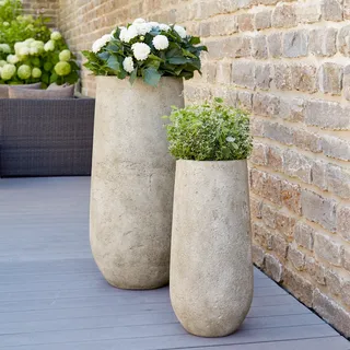 Vase Sel - 2er Set - Kieselgrau