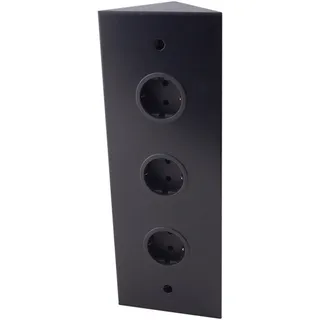 THEBO Ecksteckdose 320 mm Schwarz 3 St.