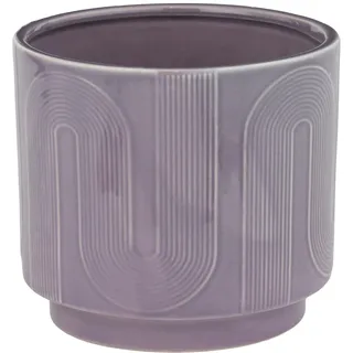 BUTLERS Blumentopf Ø 15cm H 14cm Steinzeug -Curves- Übertopf für Topfpflanzen | Pflanzgefäß für Balkon und Fensterbank