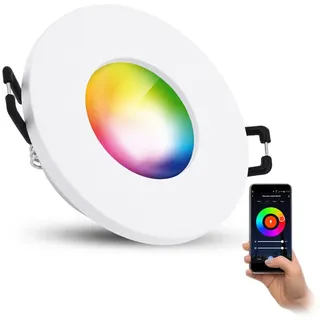 linovum LED Außen-Deckenleuchte ISAWO Einbau Deckenstrahler IP65 weiß SMART LED Lampe 4W Deckenspot, Smart weiß
