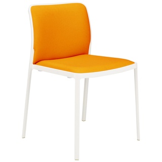 Kartell Audrey Soft Sessel, Plastik, Aluminium bemalt weiß/orange, 51 x 80 x 52 cm