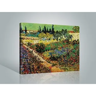 1art1 Vincent Van Gogh Poster Blühender Garten Mit Pfad, 1888 Bilder Leinwand-Bild Auf Keilrahmen | XXL-Wandbild Poster Kunstdruck Als Leinwandbild 80x60 cm