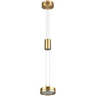 Trio Leuchten LED Pendelleuchte Franklin 326510108, Metall Messing matt, inkl. 9 Watt LED, Switch Dimmer