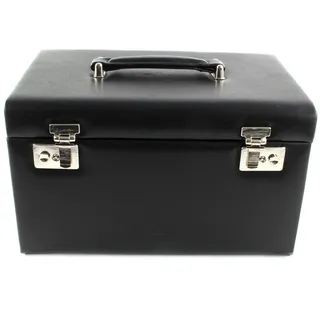 WINDROSE Schmuckkoffer Jewelry Box with 2 Closures, aus echtem Leder schwarz