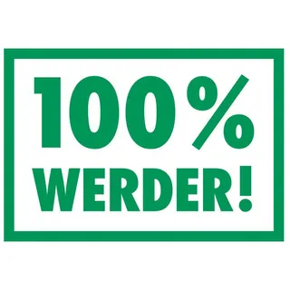 Wandtattoo WALL-ART "Werder Bremen 100%" Wandtattoos Gr. B/H/T: 120 cm x 83 cm x 0,1 cm, -, grün Wandtattoos Wandsticker selbstklebend, entfernbar