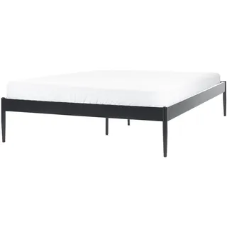 Beliani Vaurs 140 x 200 cm Fest Schwarz
