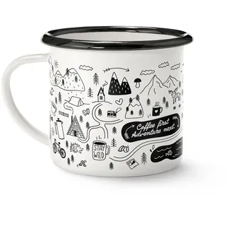 Tchibo - Emaille-Kaffeebecher Adventure - schwarz