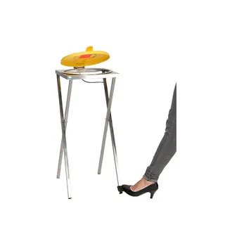 Robuster Scherenständer mit Klemmring & Fußpedal | für 120 Liter Sack | HxBxT 90x40x45cm | Edelstahl | Gelber Deckel - Gelb